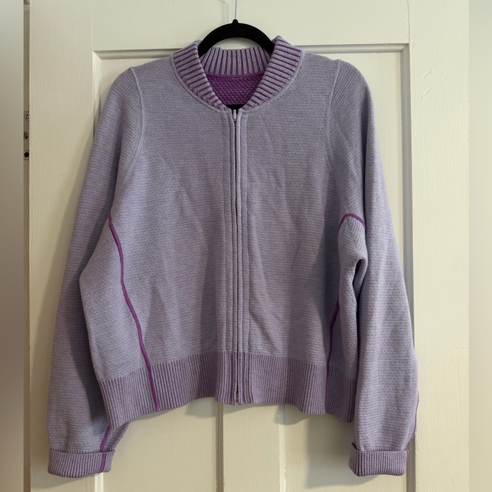 Lululemon Reversible Double-Knit Zip-Up Sweater Size 10 - Picture 6 of 11